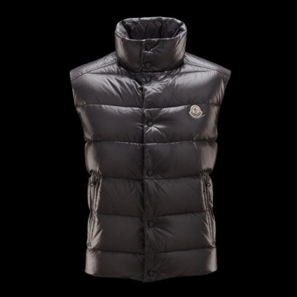 Moncler corto senza maniche Mock Collar e pulsanti semplici Donna Gilet uscita